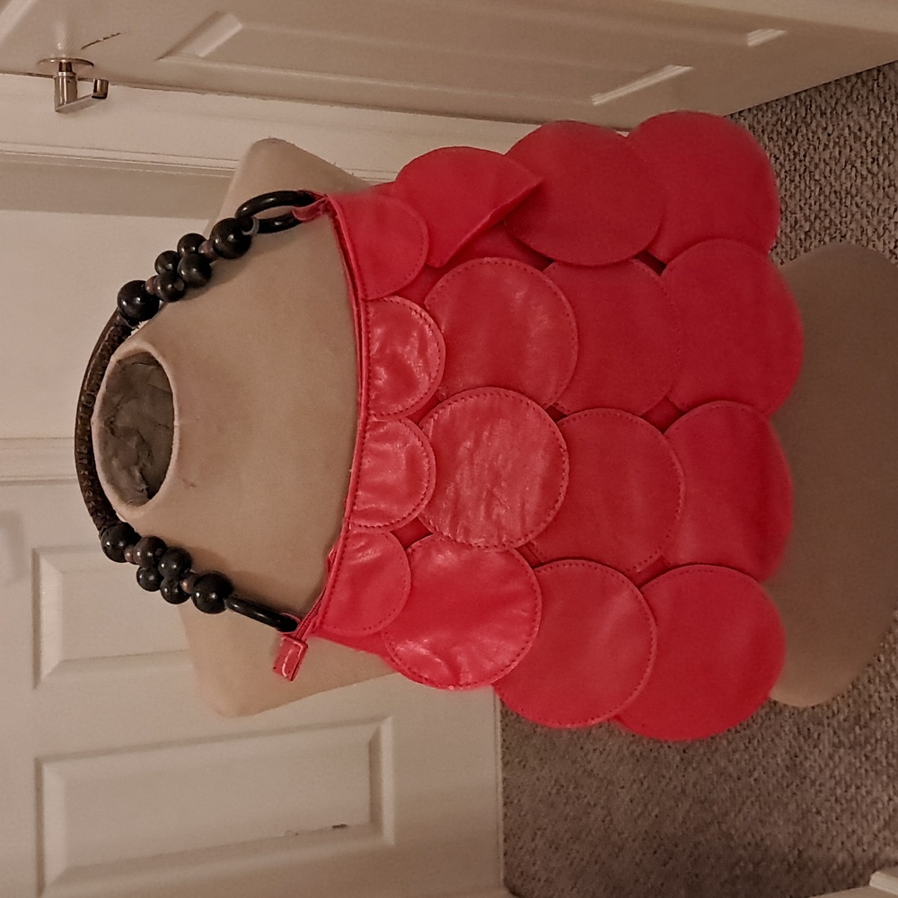 Red Circle Pattern Shoulder Bag - image 1